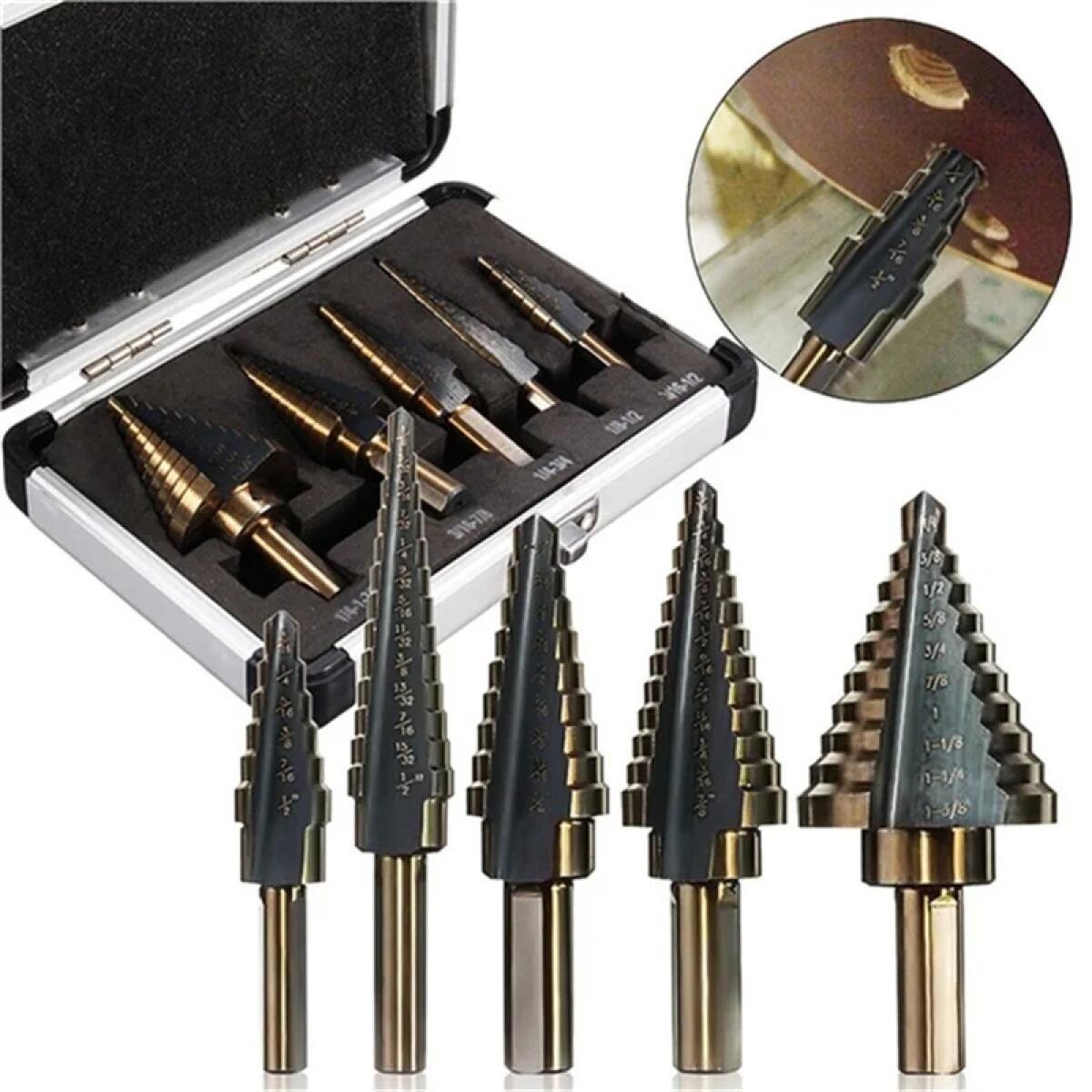 Hardware - 5pcs Cobalt Step Drill Bit SetHSS