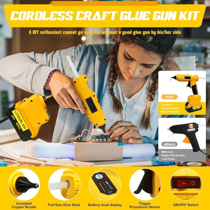Original Cordless Electric Han - Hot Melt Glue Gun Cordless review and price