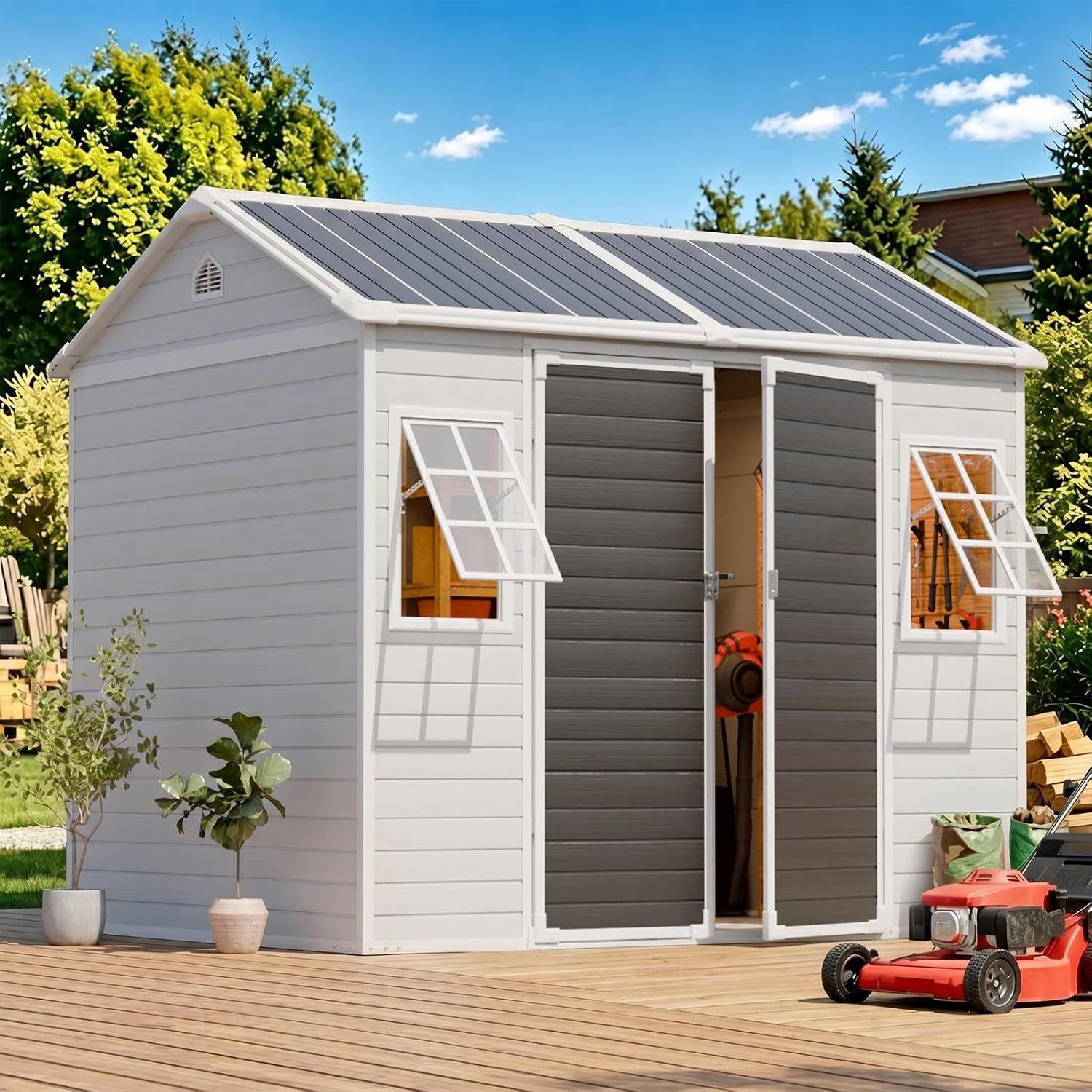 8x6 FT Resin Shed with Floor 1 - Garden Tools review and price