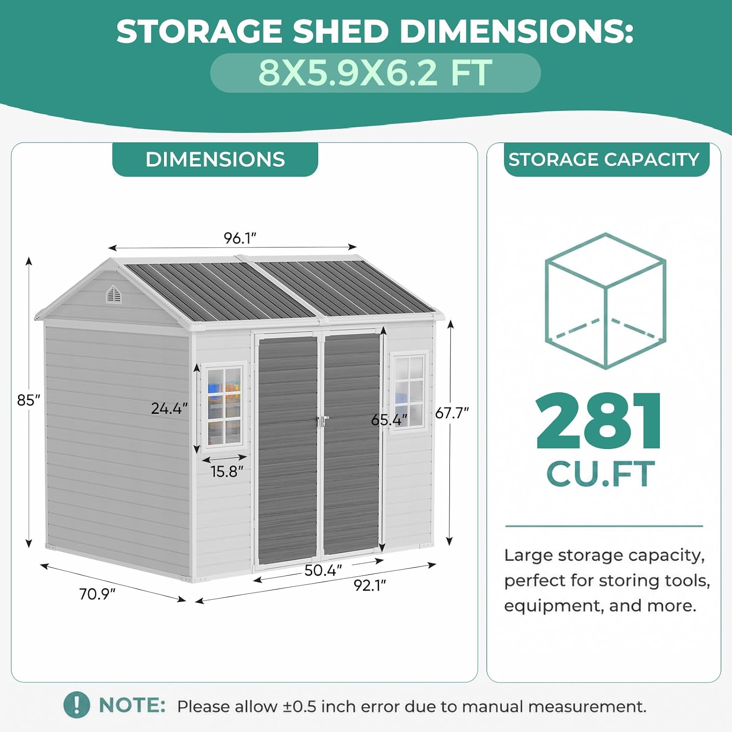 8x6 FT Resin Shed with Floor 1 - Garden Tools review and price