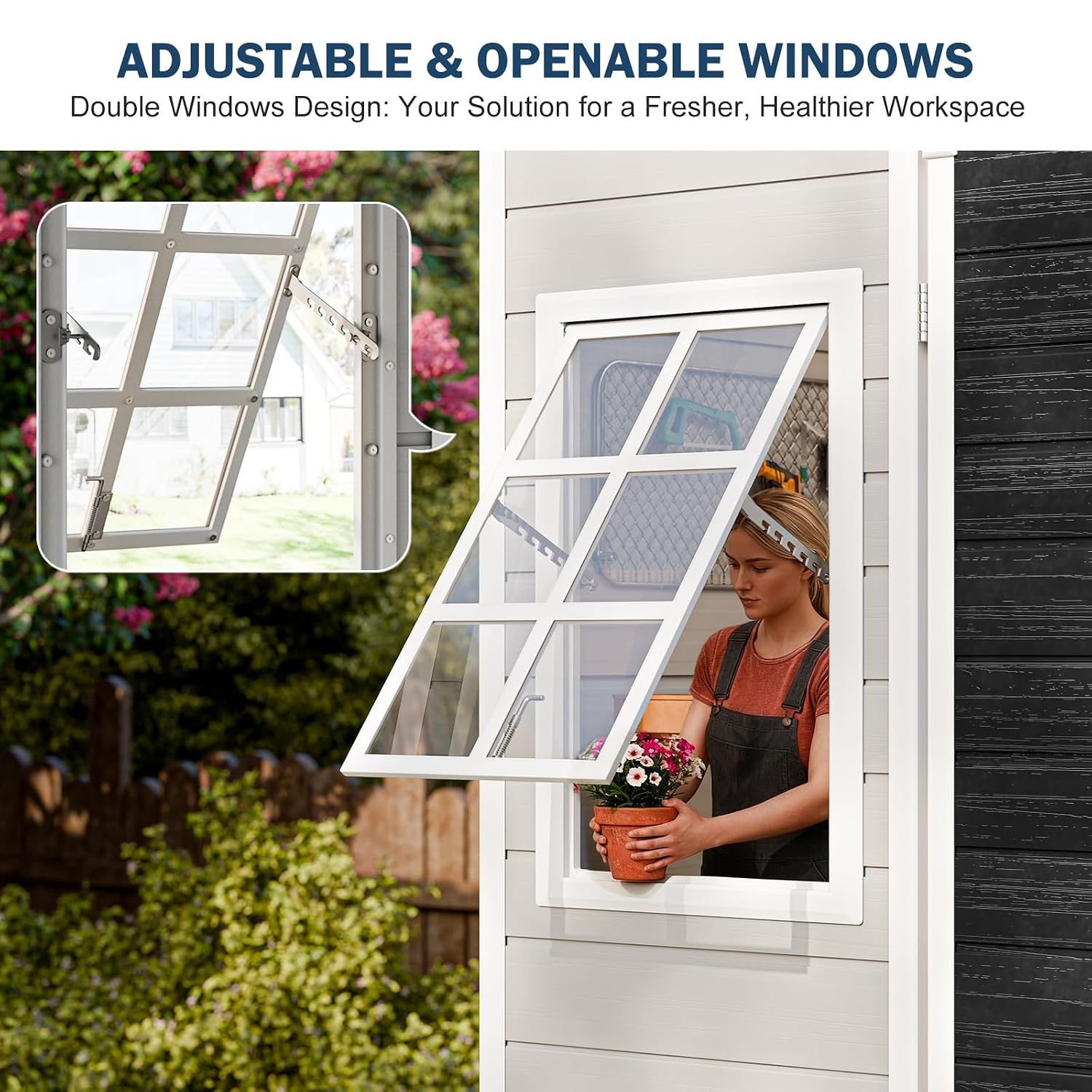 Resin Storage Shed w/Floor & O - Garden Tools review and price