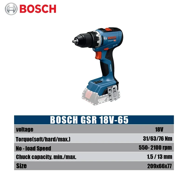Bosch GSR 18V-65 Brushless Cor - Brushless Cordless Electric Drill 18V review and price