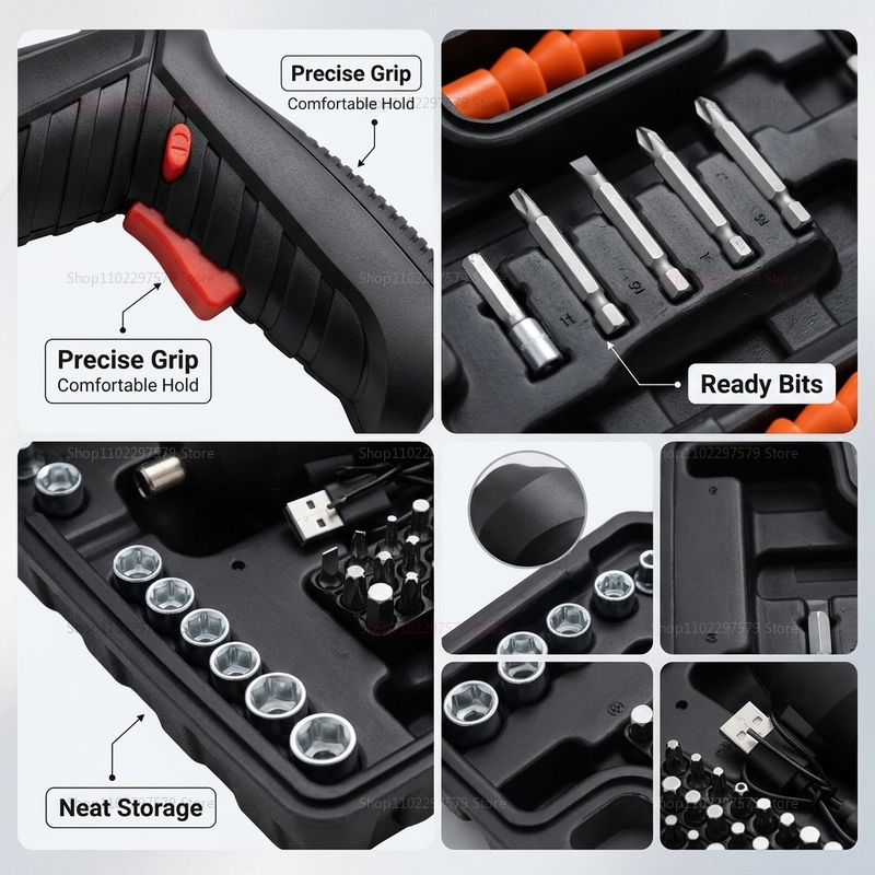 47Pcs Rechargeable Electric Sc - Electric Screwdriver Rechargeable Usb review and price