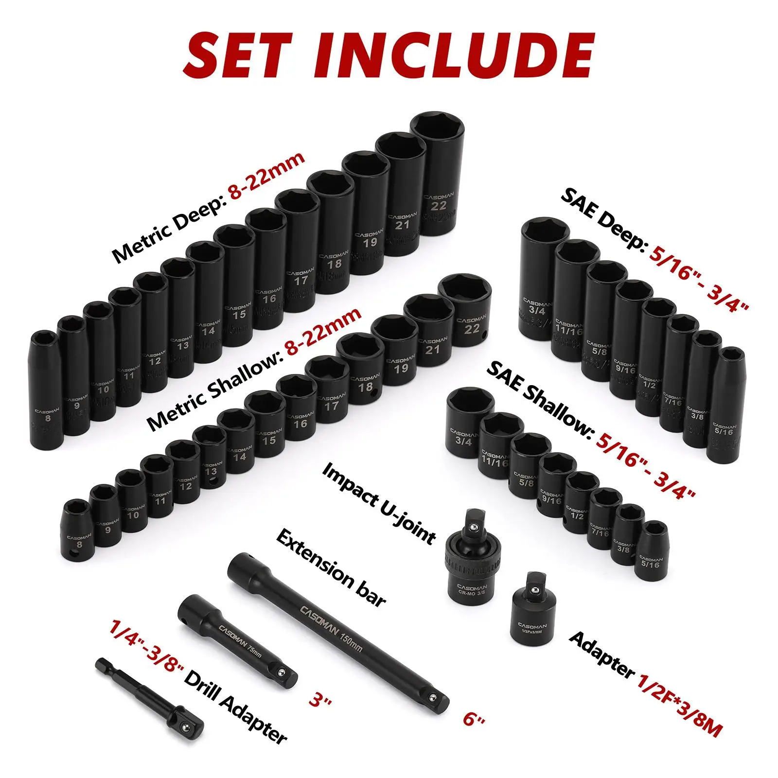 49Pcs 3/8 Inch Drive Impact So - Hand Tools review and price