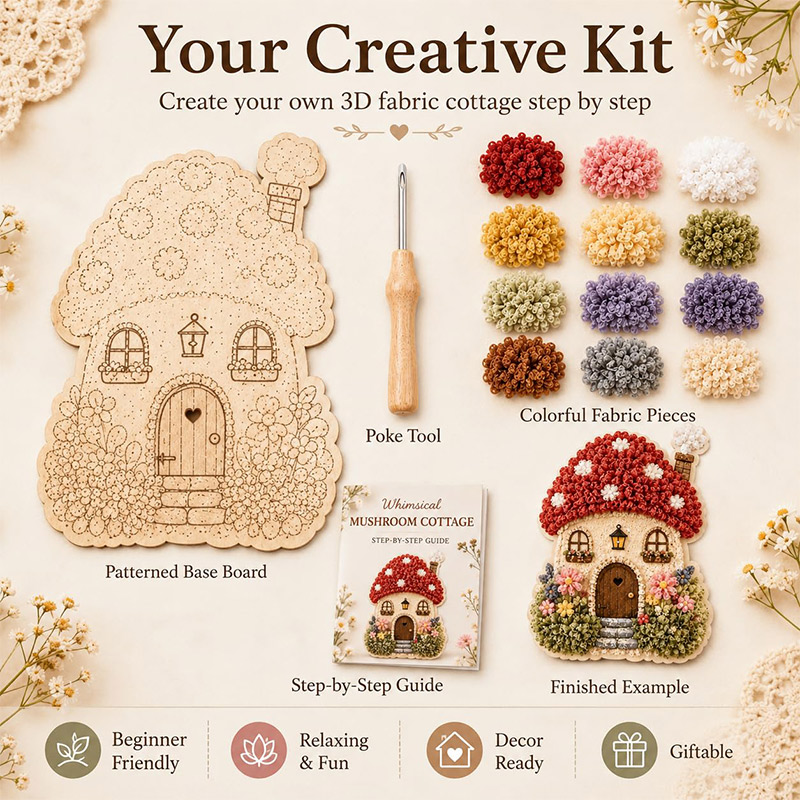 3D Mushroom House Poke Art DIY - Hand Tools review and price