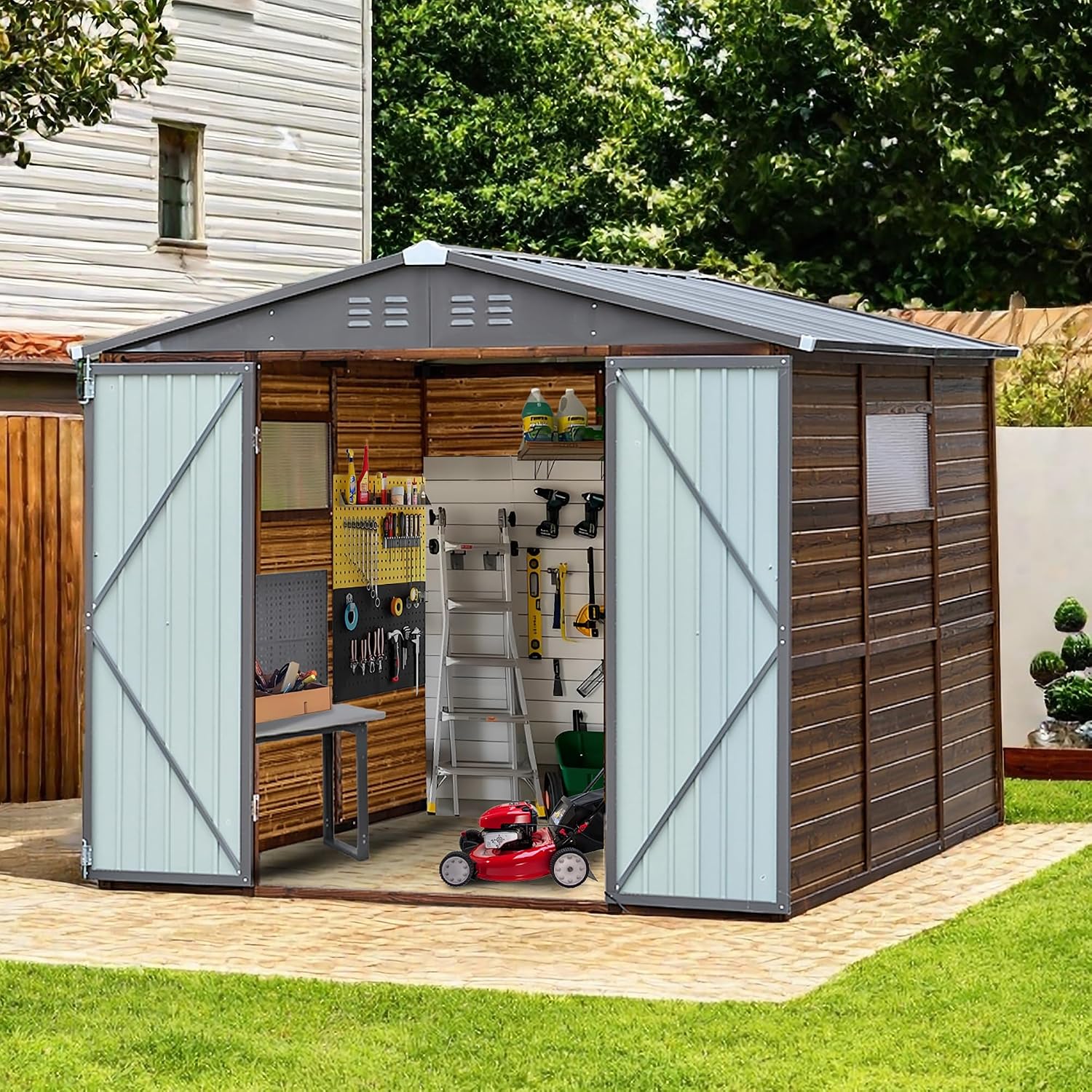 8x8 FT Outdoor Wood & Metal St - Garden Tools review and price