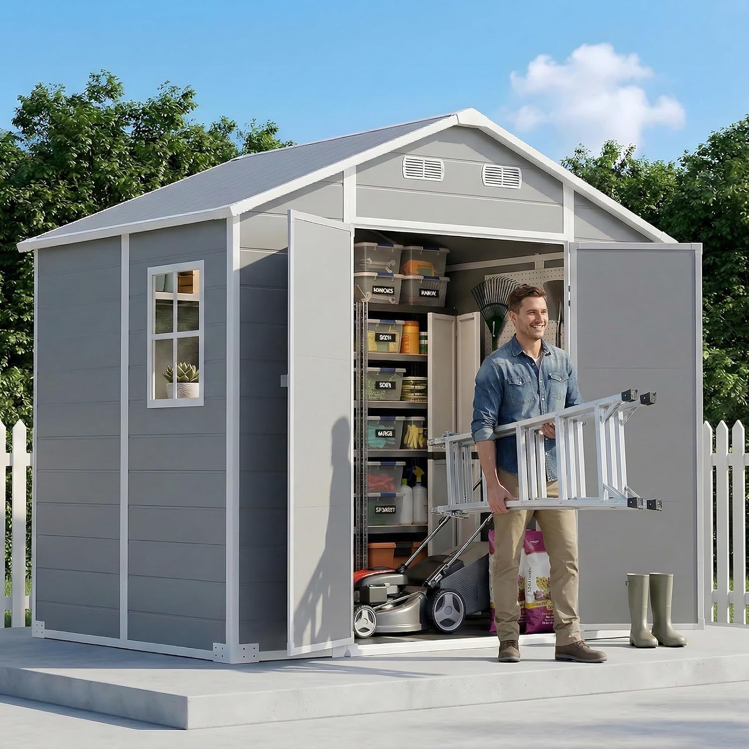 8×6 FT Outdoor Storage Shed wi - Garden Tools review and price