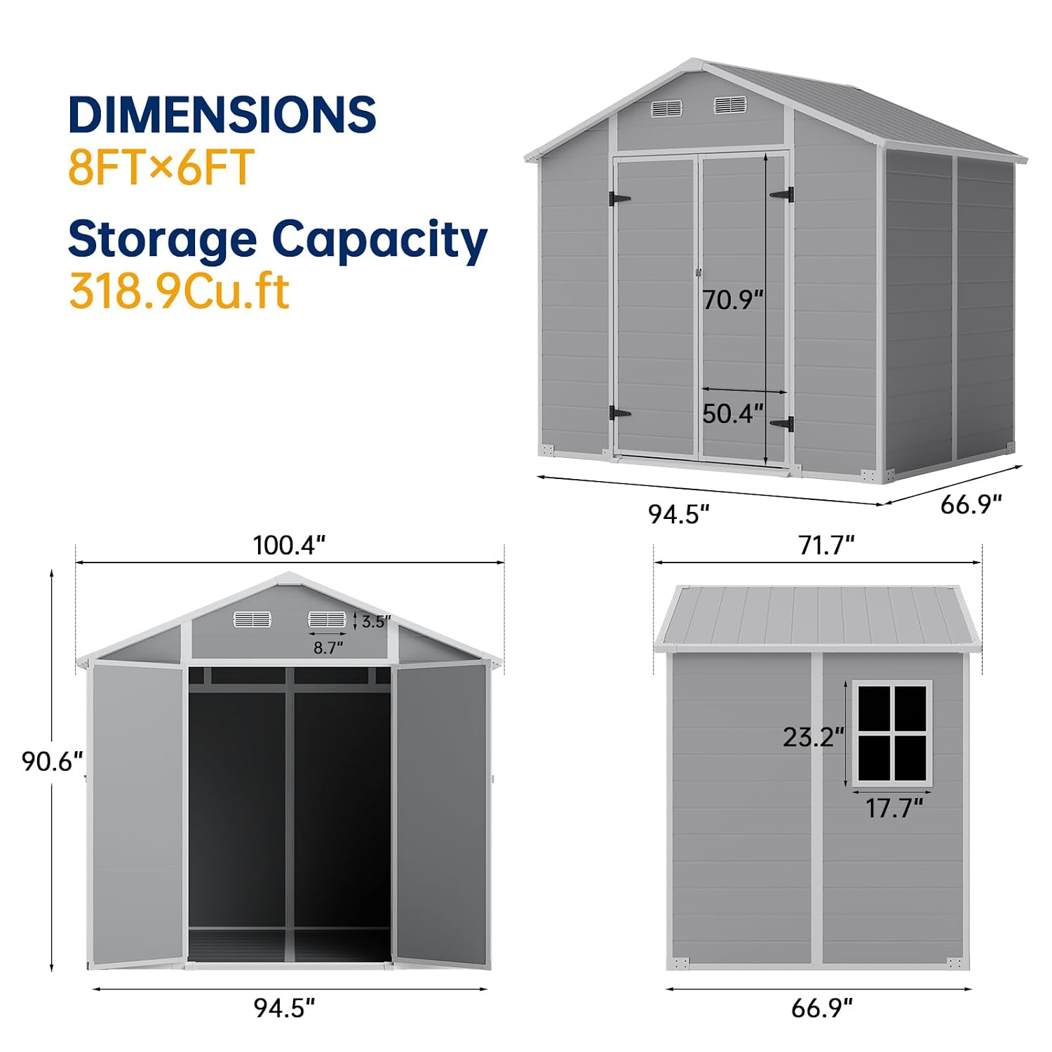 8×6 FT Outdoor Storage Shed wi - Garden Tools review and price