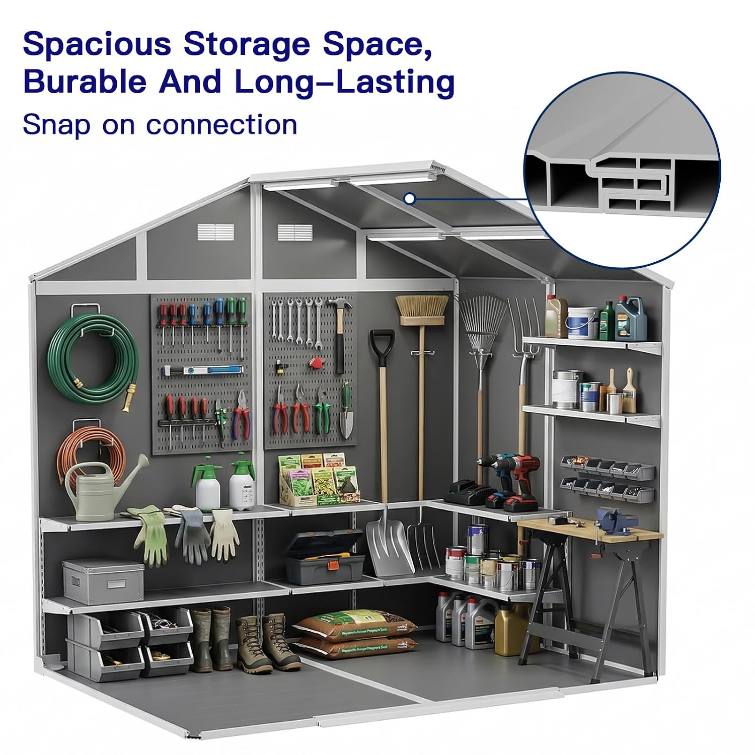 8×6 FT Outdoor Storage Shed wi - Garden Tools review and price