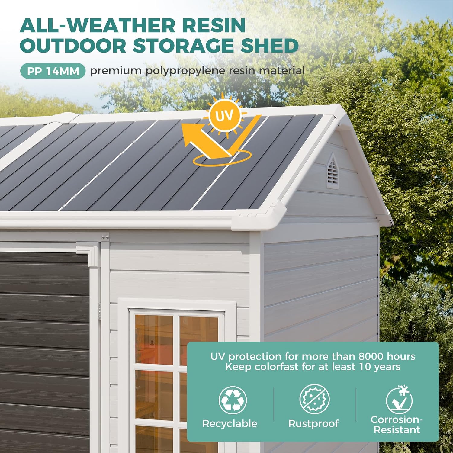 8x6 FT Resin Storage Shed with - Garden Tools review and price