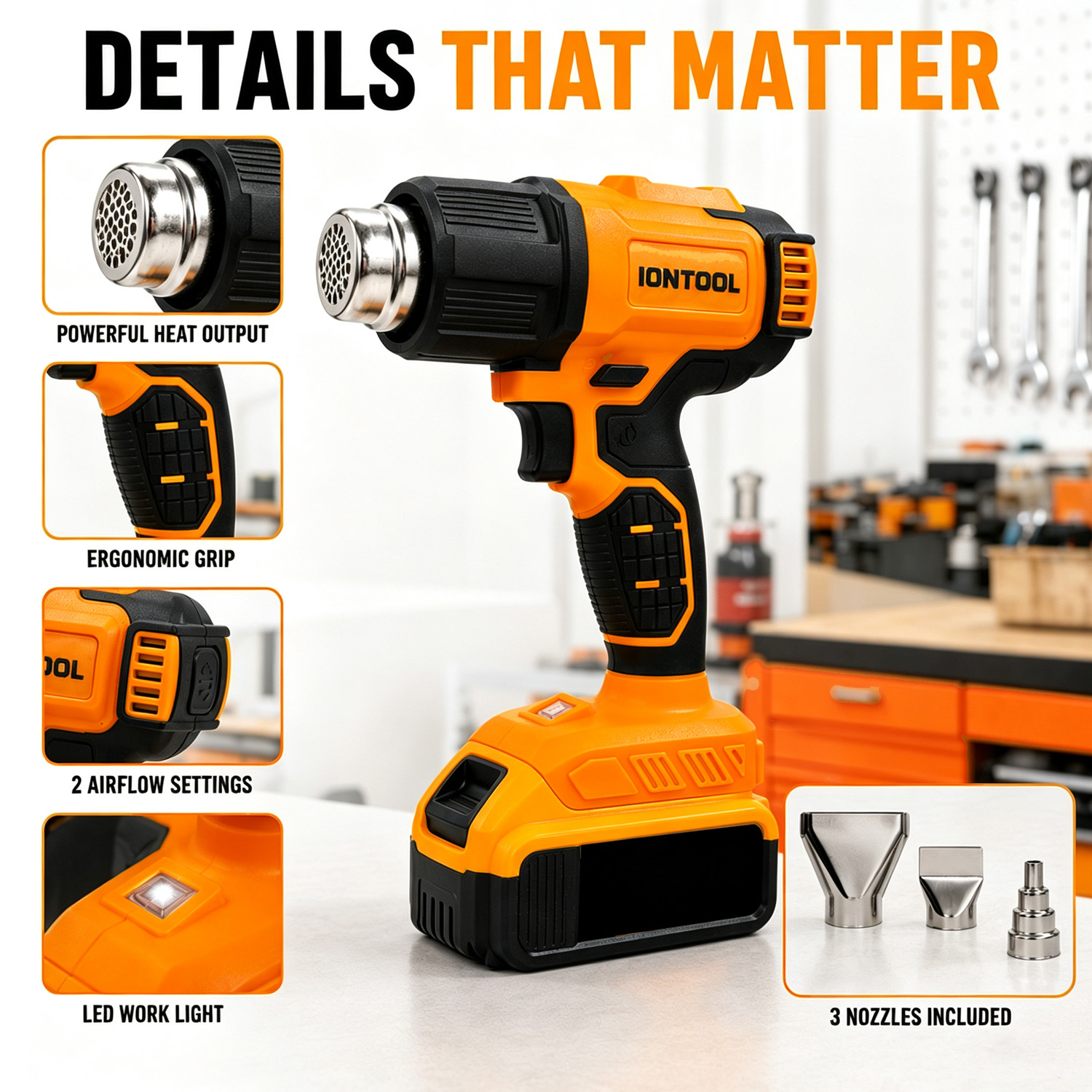 IONTOOL Cordless Heat Gun 550℃ - Cordless Heat Gun For Shrink Tubing review and price