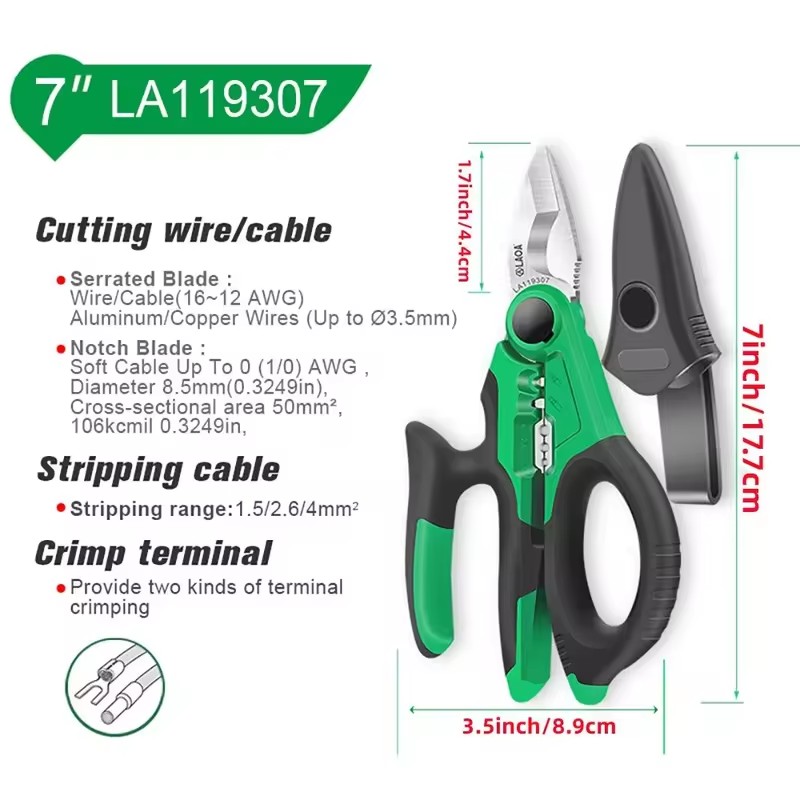 LAOA Electrician Scissors 6/7/ - Automatic Wire Stripper Cutter review and price