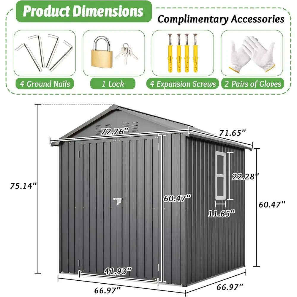 6x6 Galvanized Steel Outdoor S - Garden Tools review and price