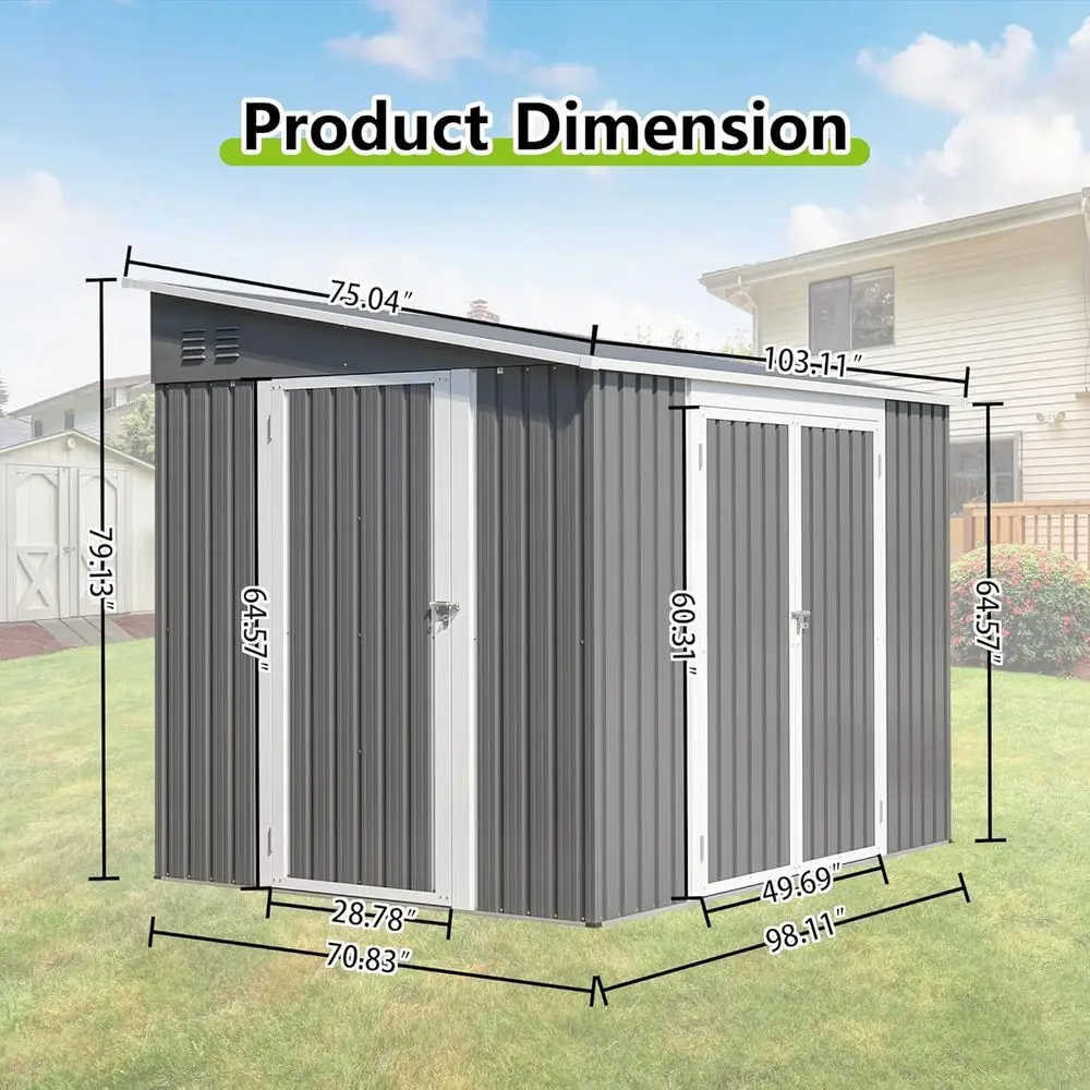 8ft x 6ft Outdoor Metal Storag - Garden Tools review and price
